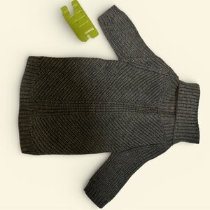 Dog Cozy Chunky Knit Turtleneck Sweater - Charcoal Gray